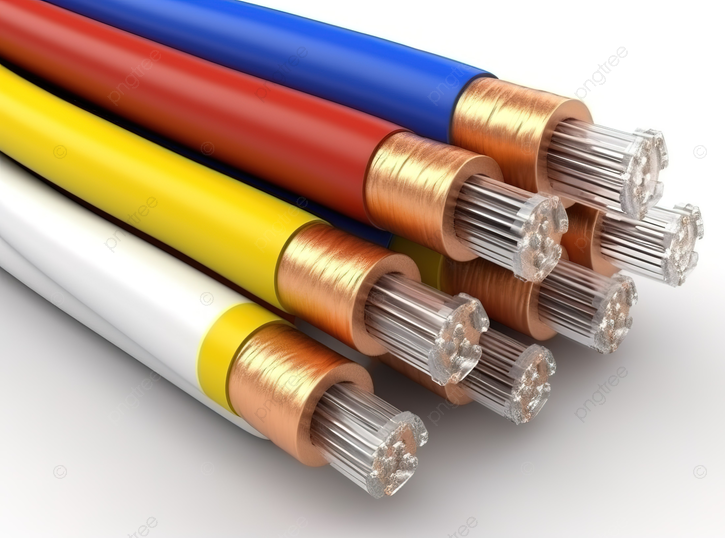 pngtree d render of isolated power cable wires on a white background image 13535240